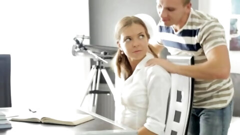 Thick brunette Carre seduced by classmate