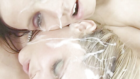 Gangbang and bukkake with mother and stepdaughter