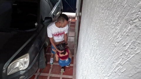 Skinny Petite Gets Into A Strangers Car And Ends Up With A Pussy Full Of Milk