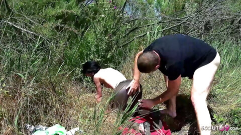 Skinny Teen Tania Pickup for First Assfuck at Public Beach by old Guy