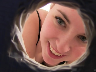 Mattie Borders shows her asshole through a glory hole and gets a cock