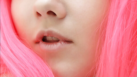 Pink haired Russian teen Chanel Fenn reveals her hairy cunt and small tits