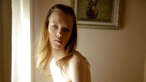 Pretty petite amateur Elise shows every inch of her skinny naked body