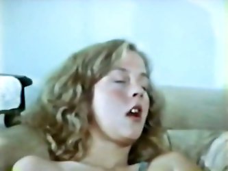 Curly blonde stupid whire gets her disgusting stinky hairy cunt fingered by man and she moans like whipped bitch. Skinny brunette gets cunnilingus in