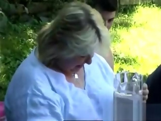 Crazy grandma sucking cock