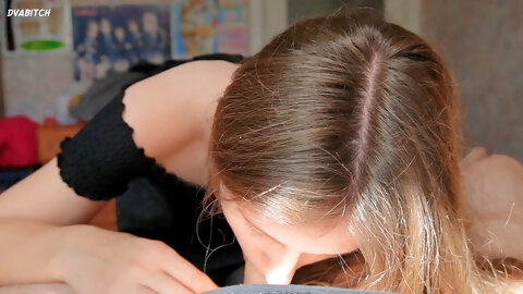 Gorgeous Brunette Sucking Dick & Taking Cum Deep in Her Throat