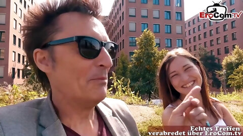 18 yo teen girl has fun with old geezer