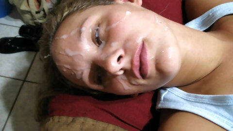 Cocks waiting in a queue for a blowjob by a cute teen